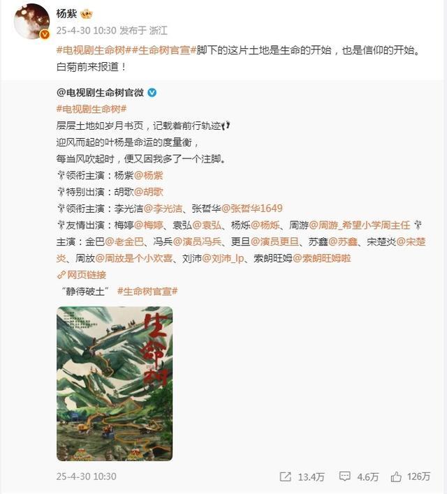 杨紫新剧官宣