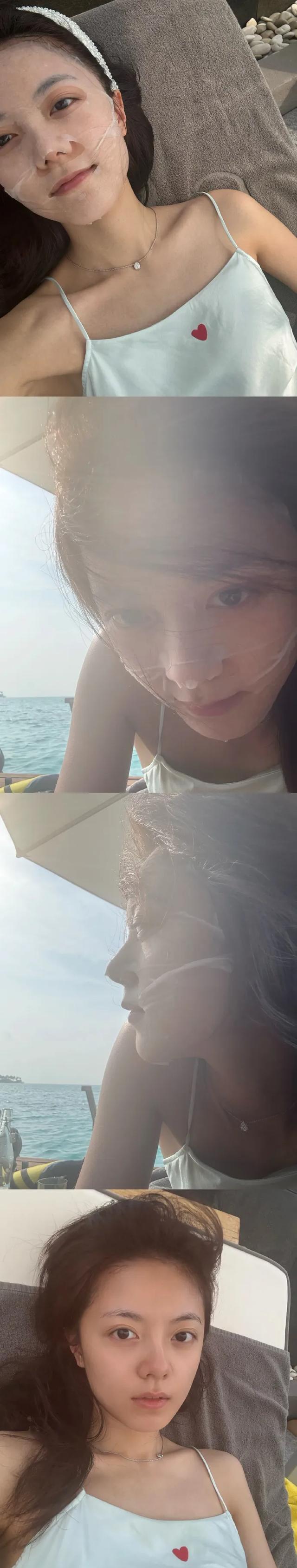 赵今麦海边度假照